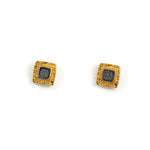 Vergoldete Silberohrringe mit Diamanten