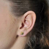 Vergoldete Silberohrringe mit Diamanten