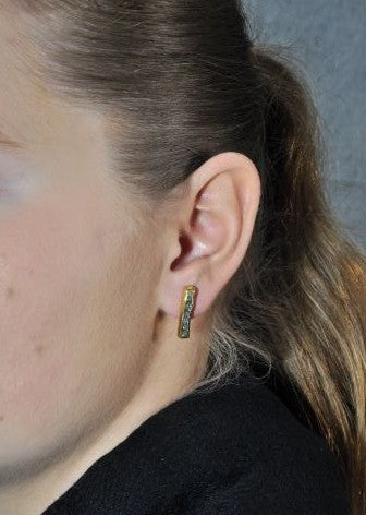 Vergoldete Silberohrringe mit Diamanten