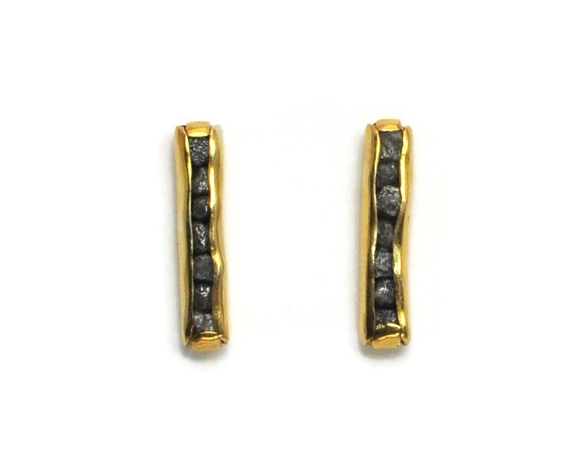Vergoldete Silberohrringe mit Diamanten