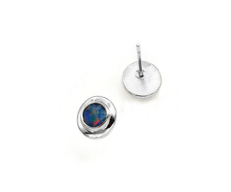 Silberne Ohrringe mit Doublet Opal Steinen