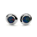Silberne Ohrringe mit Doublet Opal Steinen