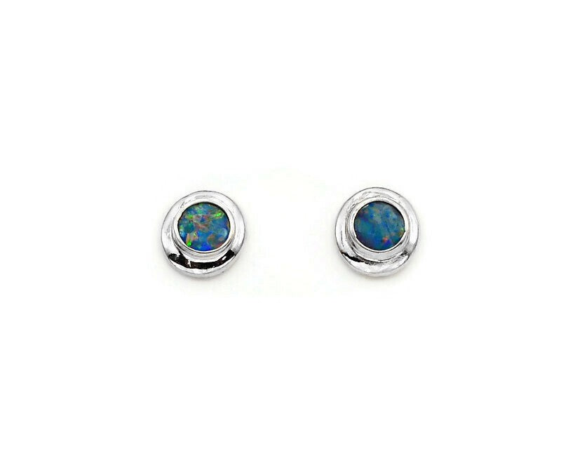 Silberne Ohrringe mit Doublet Opal Steinen