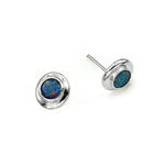 Silberne Ohrringe mit Doublet Opal Steinen