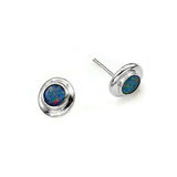 Silberne Ohrringe mit Doublet Opal Steinen