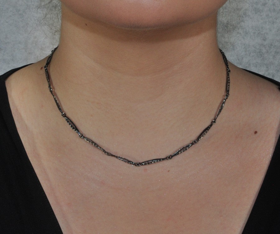 Oxidierte Collier Silber