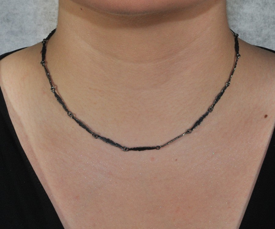 Oxidierte Collier Silber