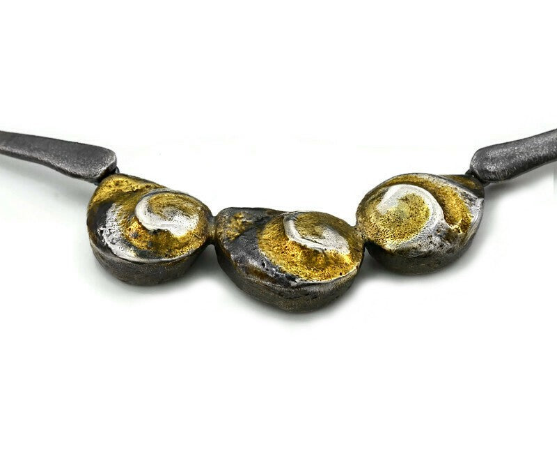 Collier Silber Oxidierte vergoldet
