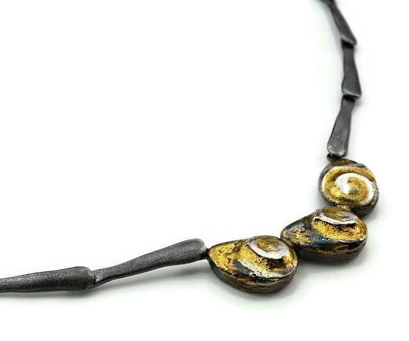 Collier Silber Oxidierte vergoldet