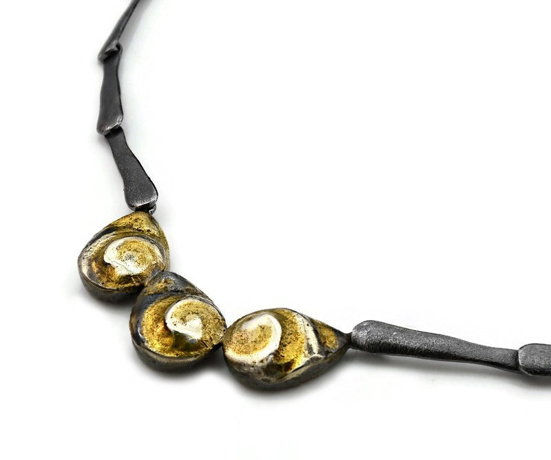 Collier Silber Oxidierte vergoldet