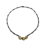 Collier Silber Oxidierte vergoldet