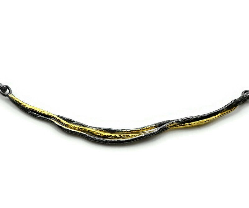 Collier Silber Oxidierte vergoldet