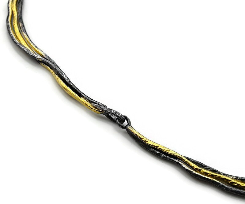 Collier Silber Oxidierte vergoldet