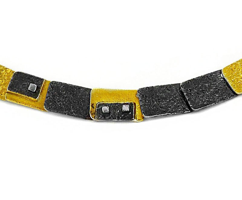 Collier Silber Oxidierte vergoldet