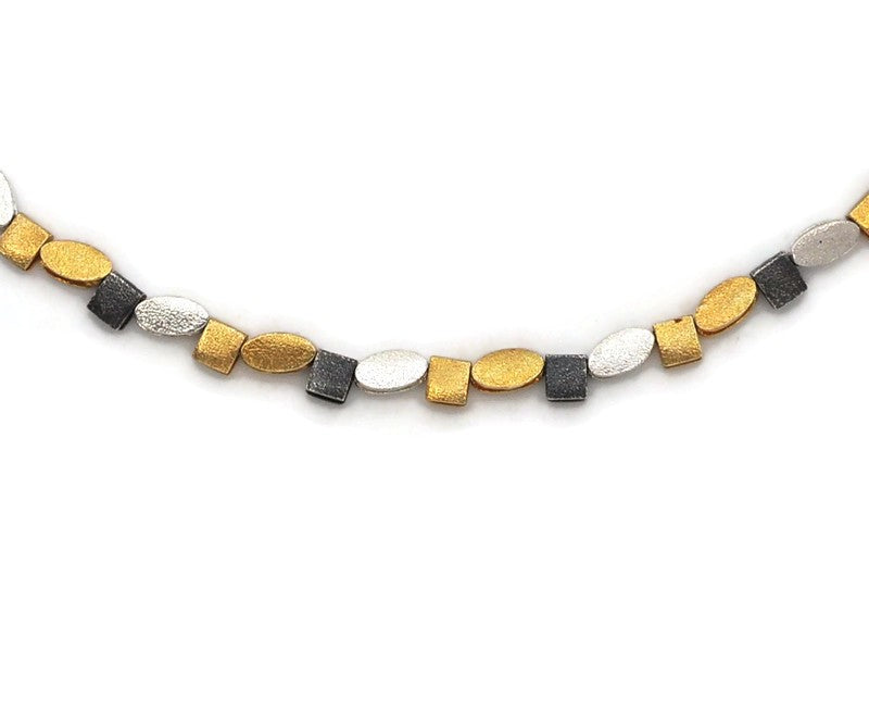Collier Silber Oxidierte vergoldet