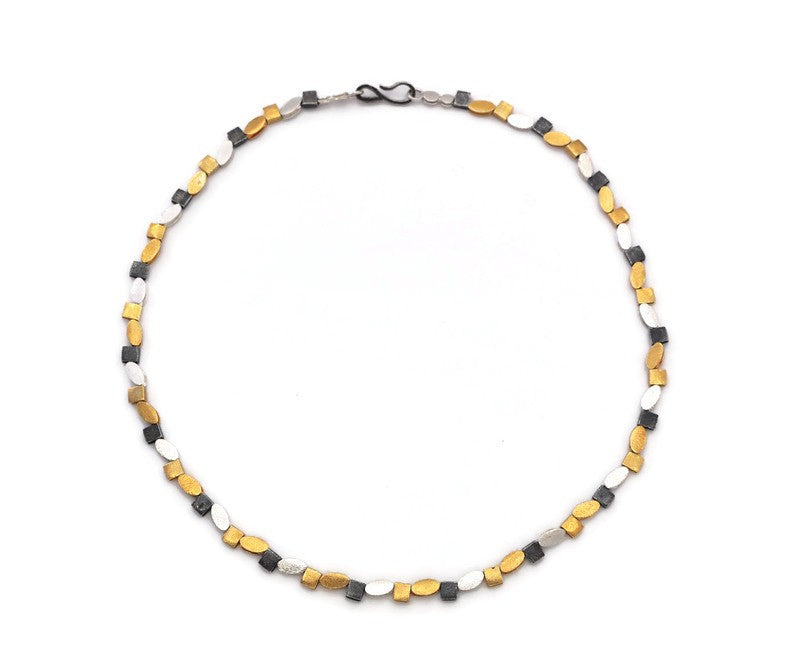 Collier Silber Oxidierte vergoldet