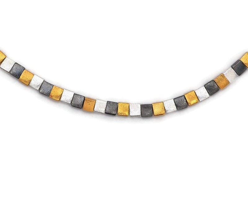 Collier Silber Oxidierte vergoldet