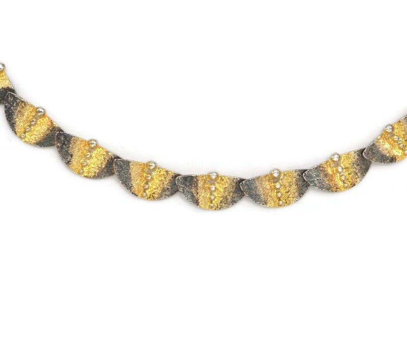 Collier Silber Oxidierte vergoldet