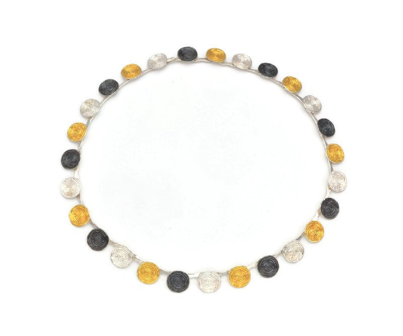 Collier Silber Oxidierte vergoldet