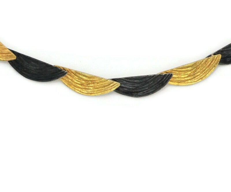 Collier Silber Oxidierte vergoldet