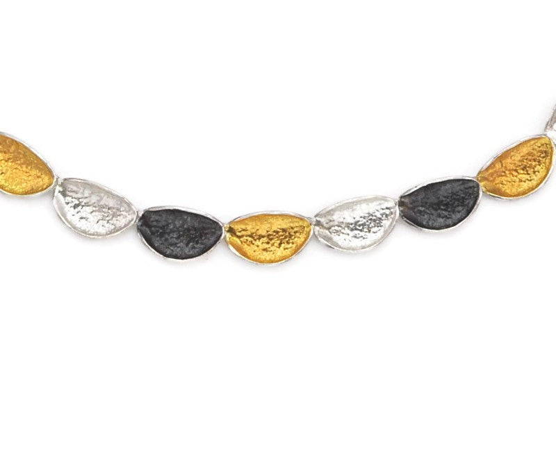 Collier Silber Oxidierte vergoldet