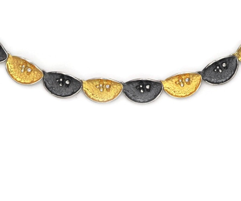 Collier Silber Oxidierte vergoldet