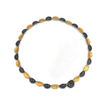 Oxidierter silberner Collier mit schwarzem Diamant
