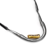 Gold überzogener silberner Collier mit Diamanten
