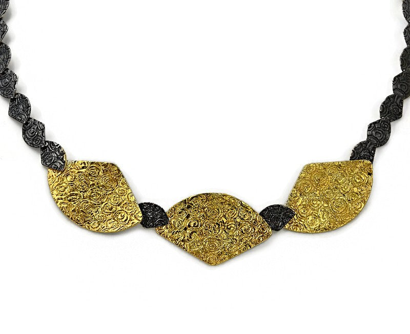 Collier Silber Oxidierte vergoldet