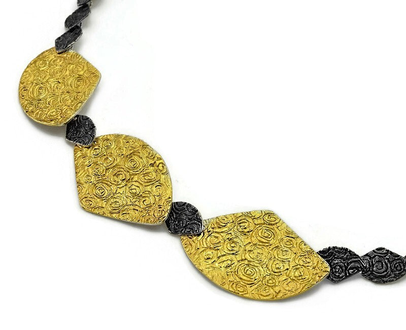 Collier Silber Oxidierte vergoldet