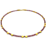 Vergoldetes Silbercollier mit rosa Turmalinsteinen