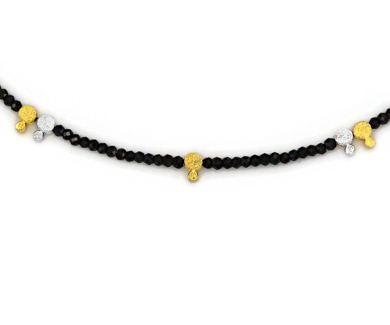 Vergoldetes Silbercollier mit Spinellsteinen