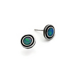 Ohrringe aus oxidiertem Silber mit Opal-Doublet-Steinen