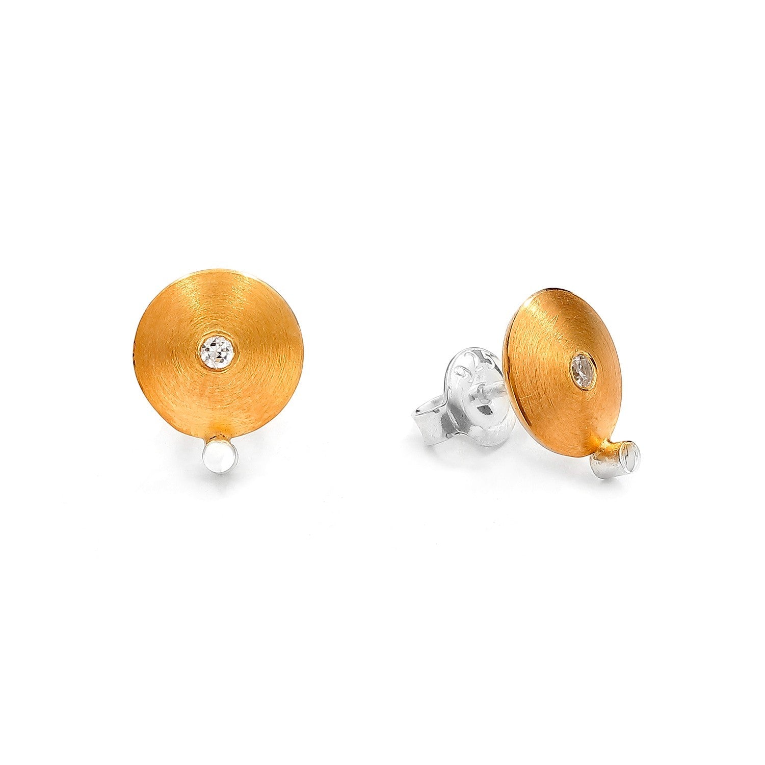 Ohrringe aus vergoldetem Sterlingsilber mit Zirkonia