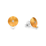 Ohrringe aus vergoldetem Sterlingsilber mit Zirkonia