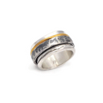Oxidierter Silberring mit Goldring