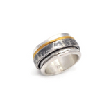 Oxidierter Silberring mit Goldring