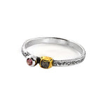 Ring aus Sterlingsilber mit Diamant und rosa Turmalin