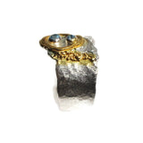 Ring aus Sterlingsilber mit zwei Schweizer Topas-Steinen