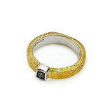 Vergoldeter Ring mit Diamant