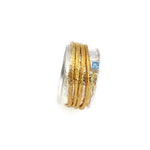 Silber- und Goldring mit Schweizer Topasstein