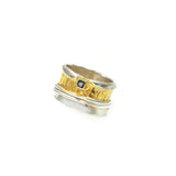 Vergoldeter Silberring mit Diamant
