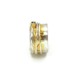 Vergoldeter Silberring mit Diamant