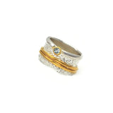 Sterling Silber Ring mit Sky Topas Stein