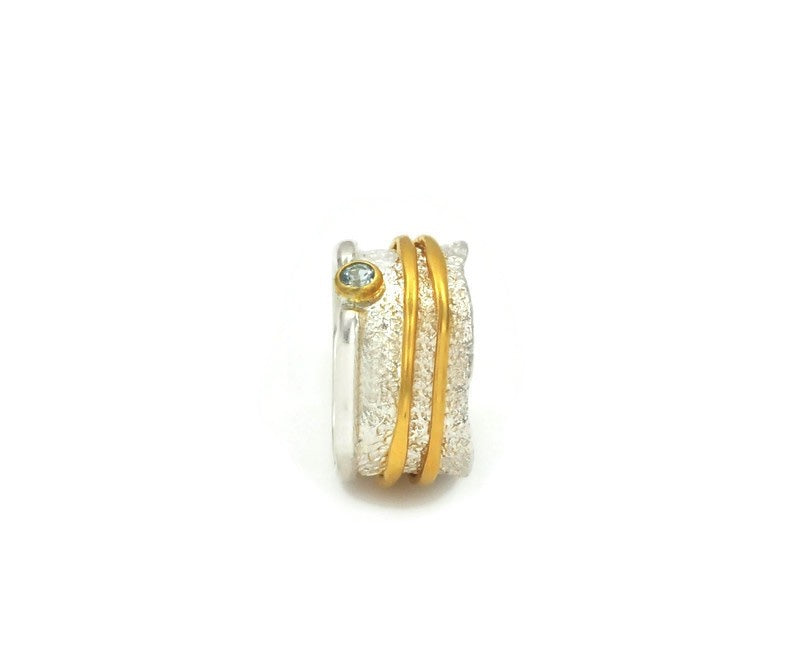 Sterling Silber Ring mit Sky Topas Stein