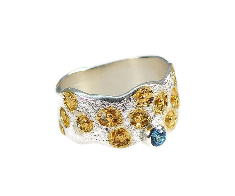 Sterling Silber Ring mit Schweizer Topas Steinen