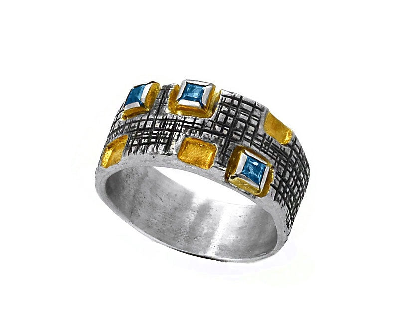 Sterling Silber Ring mit Schweizer Topas Stein