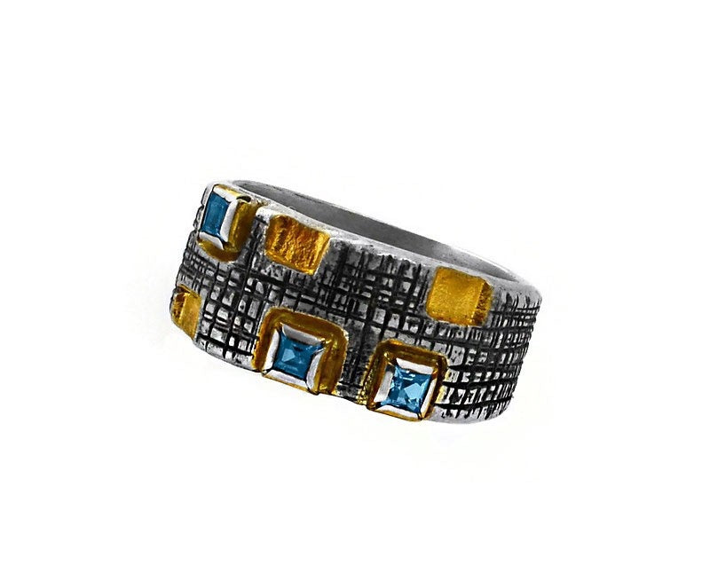 Sterling Silber Ring mit Schweizer Topas Stein