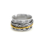 Ring aus oxidiertem Sterlingsilber und Gold