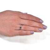 Ring aus oxydiertem Silber mit Amethyst